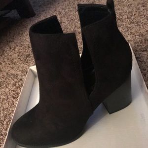 Black Booties with Side Slit